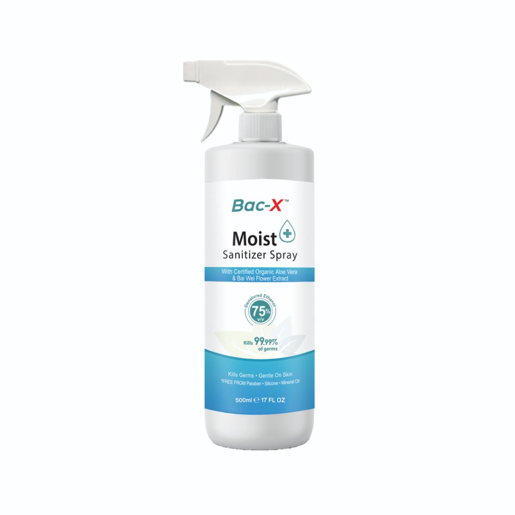 Picture of BAC-X Moist + Sanitizer Spray – With ALCOHOL (75% Ethanol) – (500ml)