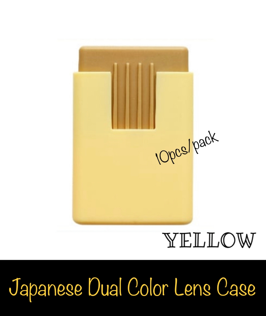 Picture of Japanese Dual Color Lens Case – YELLOW. (10pcs / pack)