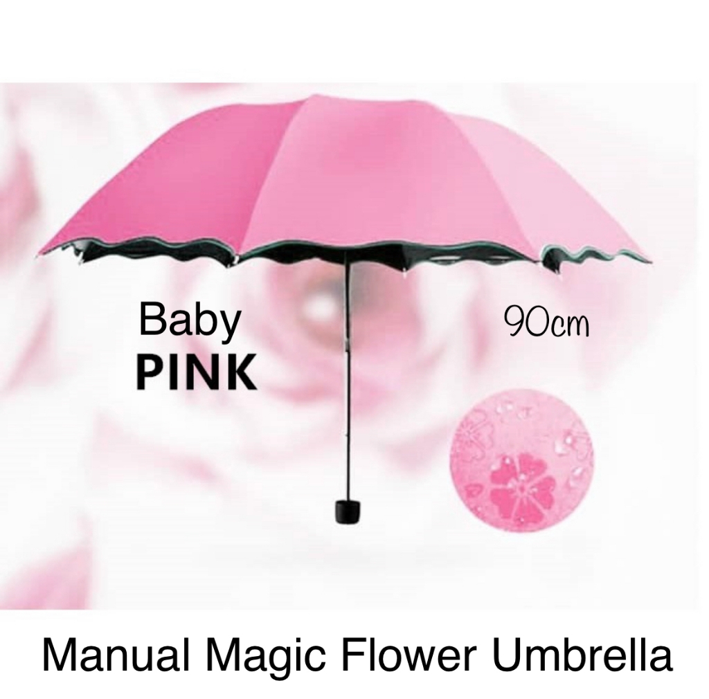 Picture of Manual Magic Flower Umbrella 90cm – BABY PINK 
