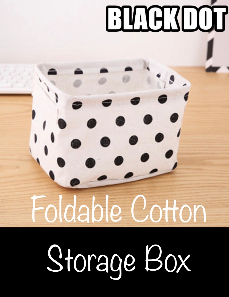 Picture of Foldable Cotton Storage Box – BLACK DOT 