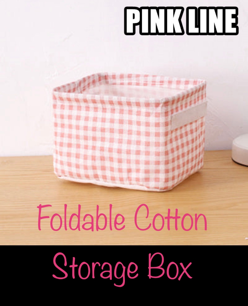 Picture of Foldable Cotton Storage Box – PINK LINE 